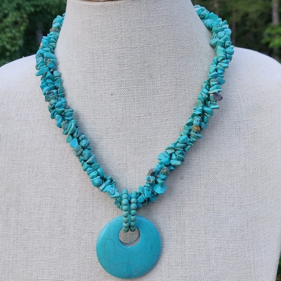 Boho Turquoise stone necklace - Picture 1 of 3